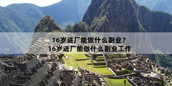 16岁进厂能做什么副业？16岁进厂能做什么副业工作