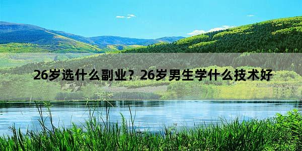 26岁选什么副业？26岁男生学什么技术好