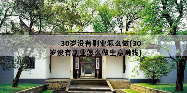 30岁没有副业怎么做(30岁没有副业怎么做生意赚钱)