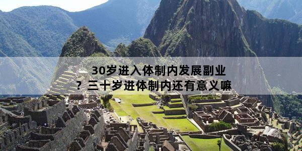 30岁进入体制内发展副业？三十岁进体制内还有意义嘛