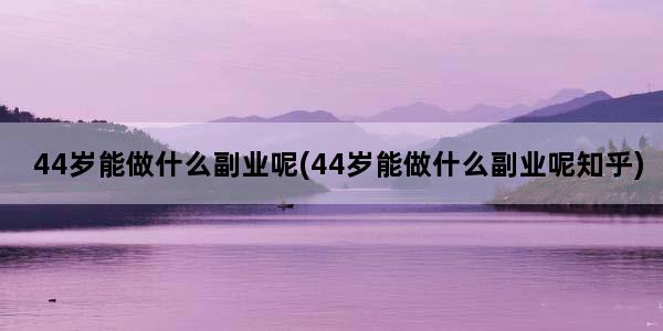 44岁能做什么副业呢(44岁能做什么副业呢知乎)