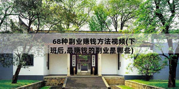 68种副业赚钱方法视频(下班后,最赚钱的副业是哪些)