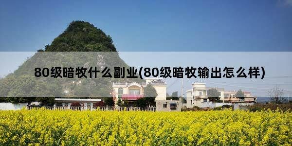80级暗牧什么副业(80级暗牧输出怎么样)