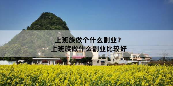 上班族做个什么副业？上班族做什么副业比较好
