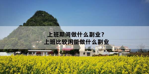 上班期间做什么副业？上班比较闲能做什么副业