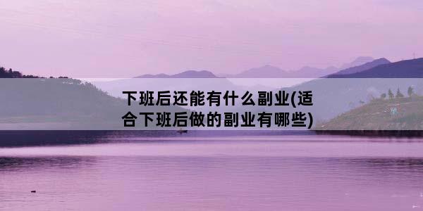 下班后还能有什么副业(适合下班后做的副业有哪些)