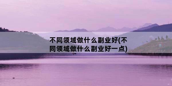 不同领域做什么副业好(不同领域做什么副业好一点)