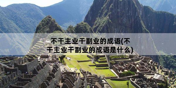 不干主业干副业的成语(不干主业干副业的成语是什么)
