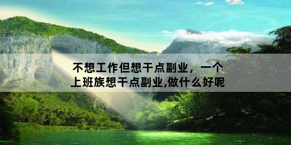不想工作但想干点副业，一个上班族想干点副业,做什么好呢