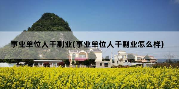 事业单位人干副业(事业单位人干副业怎么样)