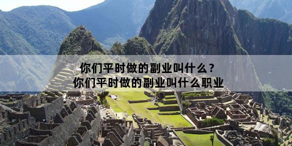 你们平时做的副业叫什么？你们平时做的副业叫什么职业