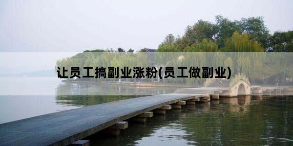 让员工搞副业涨粉(员工做副业)