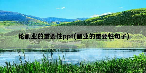 论副业的重要性ppt(副业的重要性句子)