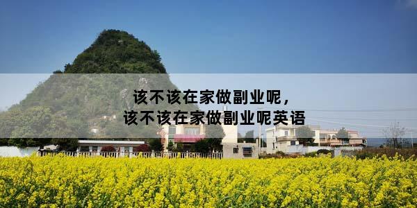 该不该在家做副业呢，该不该在家做副业呢英语