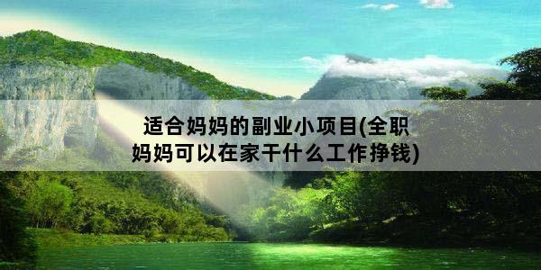 适合妈妈的副业小项目(全职妈妈可以在家干什么工作挣钱)