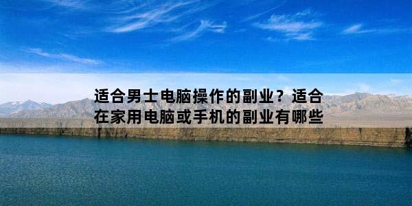 适合男士电脑操作的副业？适合在家用电脑或手机的副业有哪些