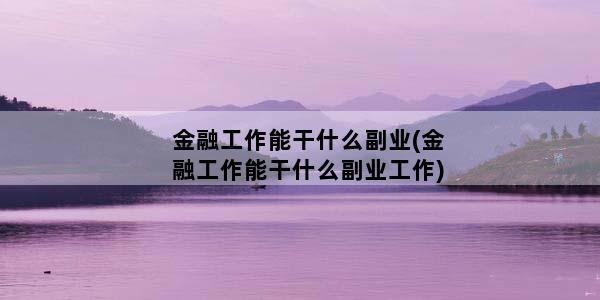 金融工作能干什么副业(金融工作能干什么副业工作)