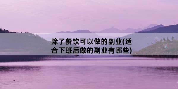除了餐饮可以做的副业(适合下班后做的副业有哪些)