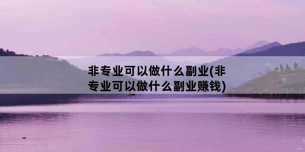 非专业可以做什么副业(非专业可以做什么副业赚钱)