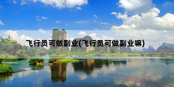 飞行员可做副业(飞行员可做副业嘛)